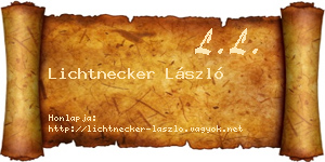 Lichtnecker László névjegykártya